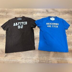 Abercrombie & Fitch (2) Men’s XXL Brown & Blue  Muscle Tee